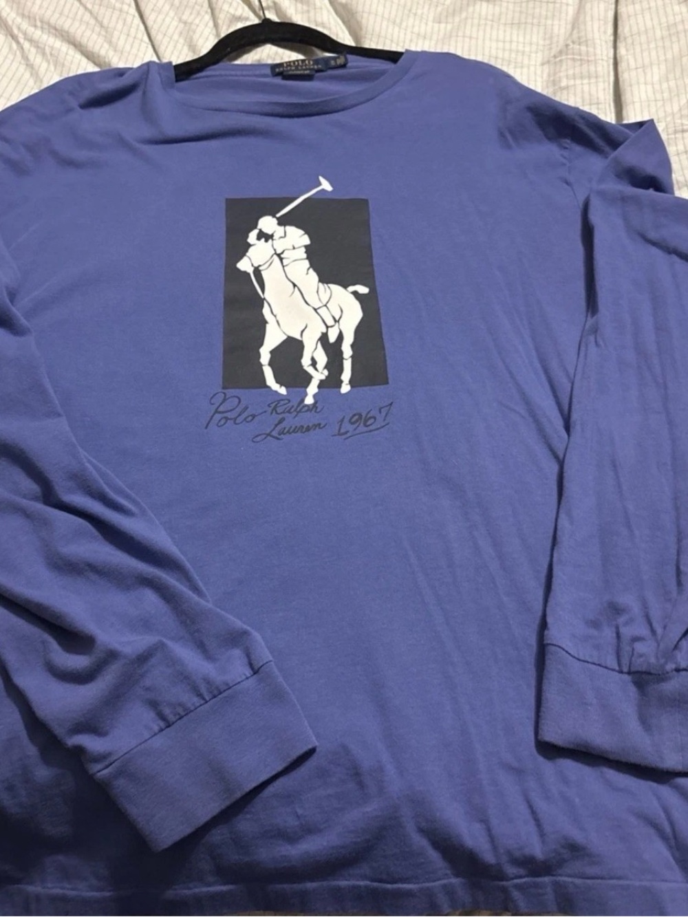 Polo by Ralph Lauren Long Sleeve Polo Graphic Tee - Periwinkle Blue